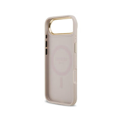 Guess Funda de Polipiel Logo Clásico para iPhone Air Compatible con MagSafe y Protección Anticaídas, Rosa