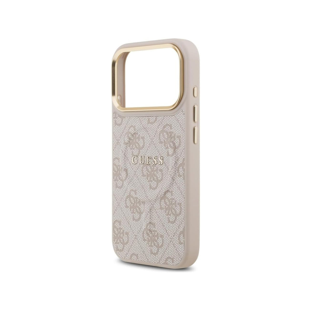 Guess iPhone 17 Pro Case – Pink Faux Leather MagSafe Compatible Case with Classic Guess Logo, Drop Protection and Precise Fit