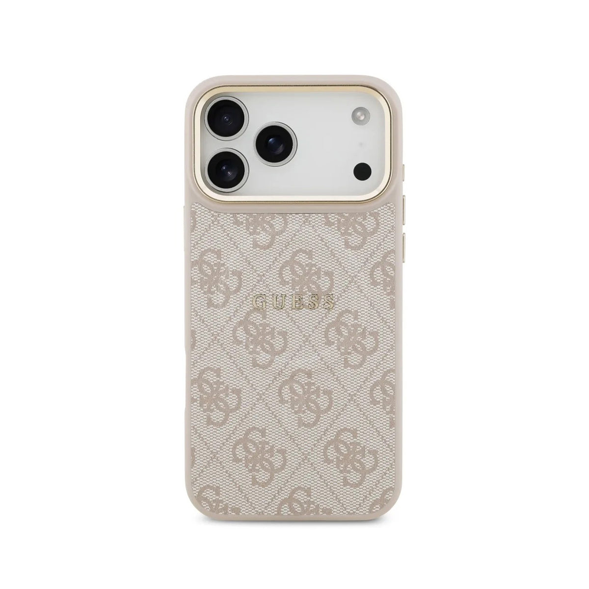 Guess Funda de Polipiel Logo Clásico para iPhone 17 Pro Max/18 Pro Max Compatible con MagSafe y Protección Anticaídas, Rosa