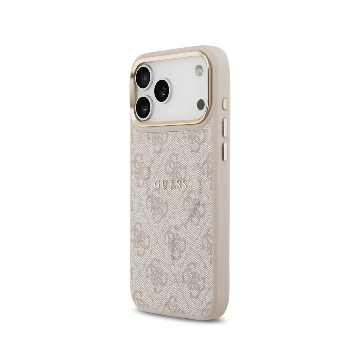 Guess Funda de Polipiel Logo Clásico para iPhone 17 Pro Max/18 Pro Max Compatible con MagSafe y Protección Anticaídas, Rosa