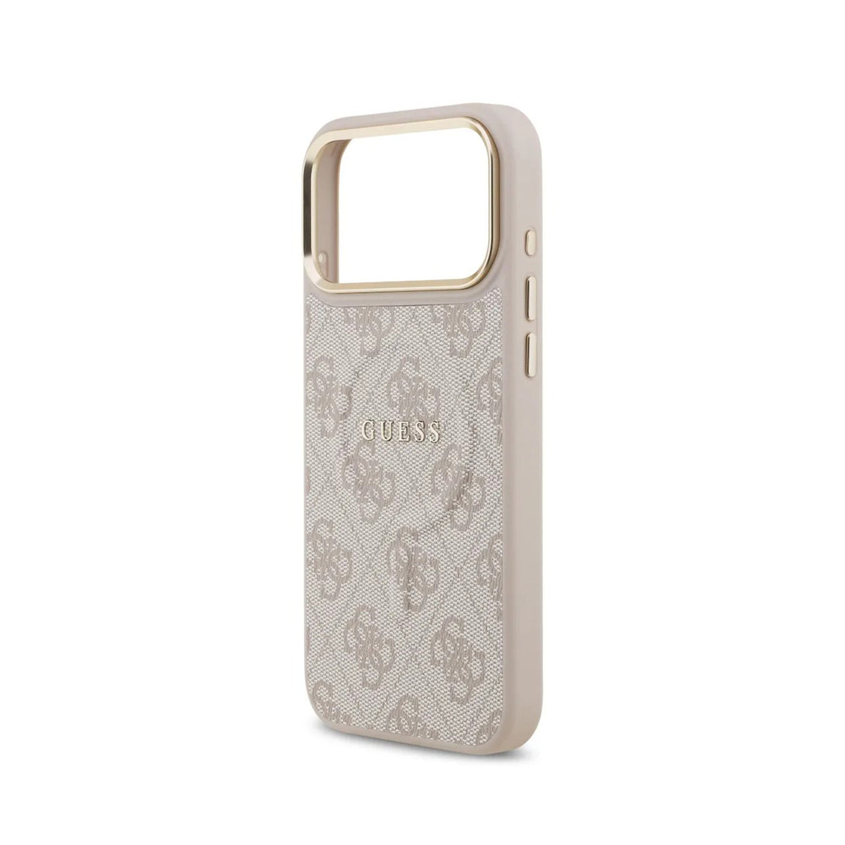 Guess Funda de Polipiel Logo Clásico para iPhone 17 Pro Max/18 Pro Max Compatible con MagSafe y Protección Anticaídas, Rosa