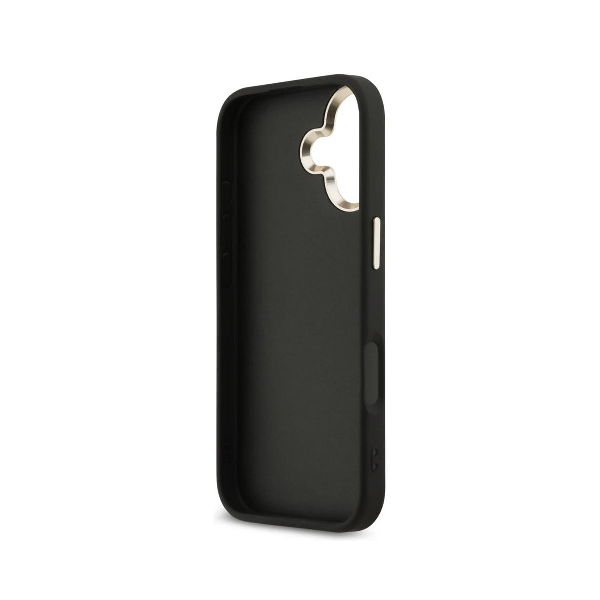 Guess Funda Efecto Piel Logo 4G Dorado para iPhone 17 con Protección Anticaídas, Negra