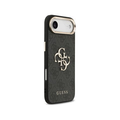 Guess Funda para iPhone Air – Carcasa de Polipiel Negra con Gran Logo Dorado 4G, Protección Anticaídas y Ajuste Preciso