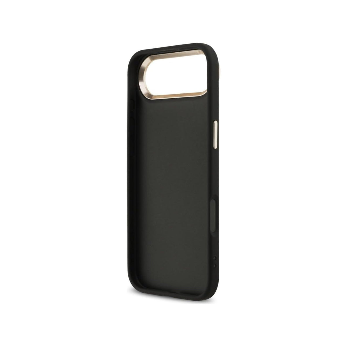 Guess Funda de Polipiel Gran Logo 4G Dorado para iPhone Air con Protección Anticaídas, Negra