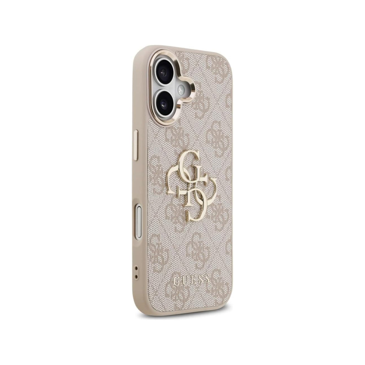 Guess iPhone 17 Case – Gold 4G Logo, Pink Design, Drop Protection and Precise Fit