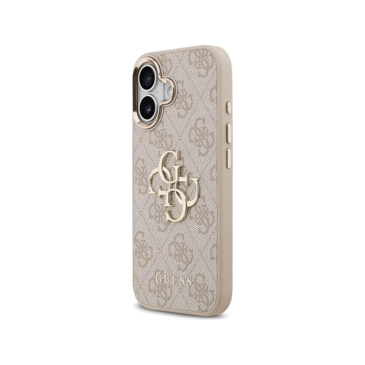 Guess iPhone 17 Case – Gold 4G Logo, Pink Design, Drop Protection and Precise Fit