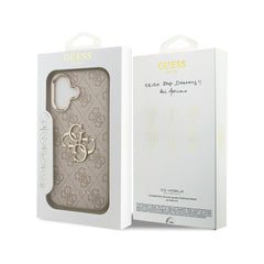 Guess Funda para iPhone 17 – Carcasa con Logotipo 4G Dorado, Diseño Rosa, Protección Anticaídas y Ajuste Preciso