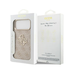 Guess Funda para iPhone 17 Pro – Carcasa 4G Rosa con Gran Logo Clásico Guess Dorado, Protección Anticaídas y Ajuste Preciso
