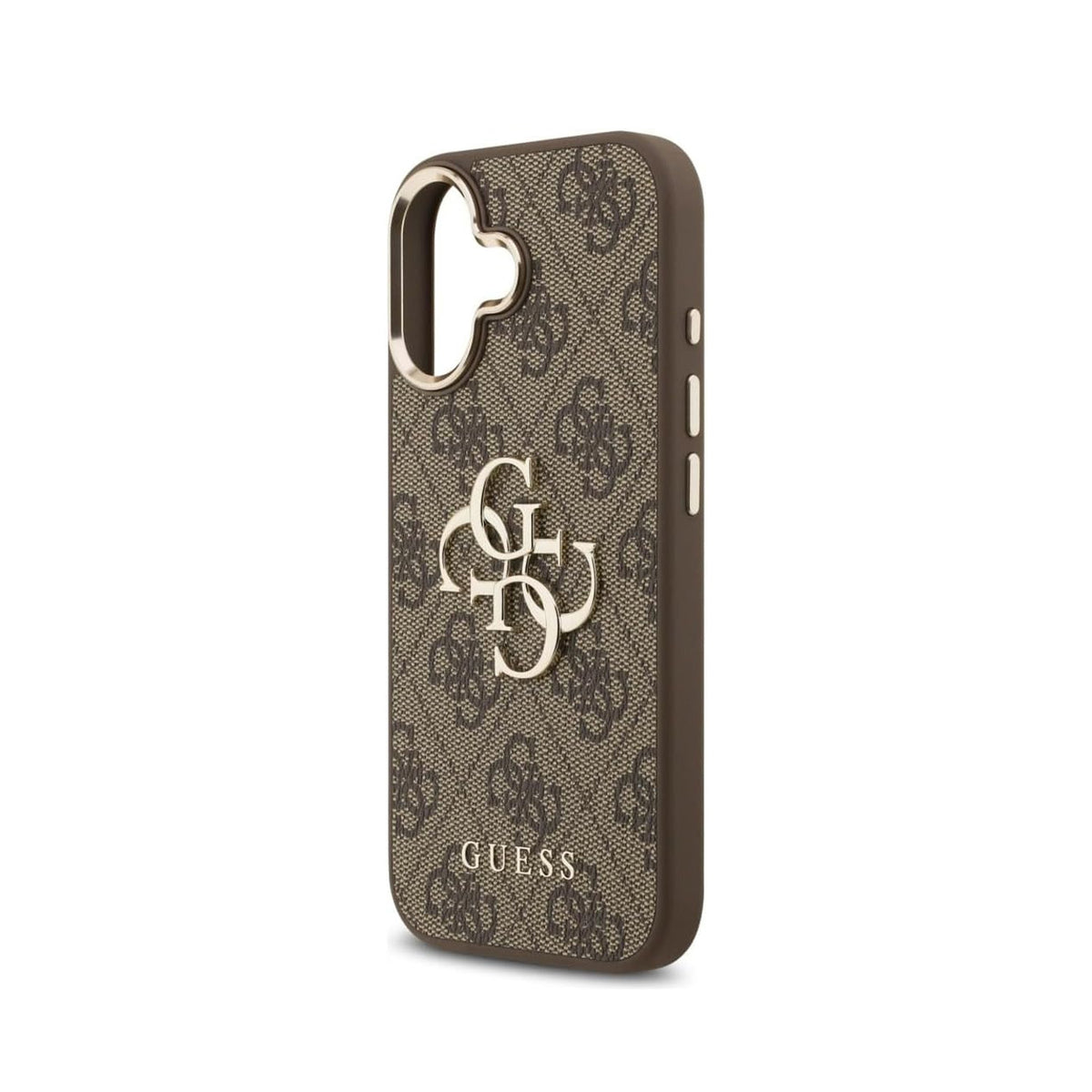 Guess iPhone 17 Case – Gold 4G Logo, Brown Design, Drop Protection and Precise Fit