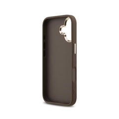 Guess Funda para iPhone 17 – Carcasa con Logotipo 4G Dorado, Diseño Marrón, Protección Anticaídas y Ajuste Preciso