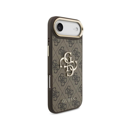 Guess Funda para iPhone Air – Carcasa 4G Marrón con Gran Logo Clásico Guess Dorado, Protección Anticaídas y Ajuste Preciso