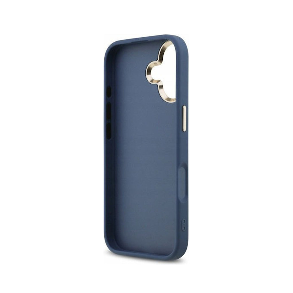 Guess Funda Efecto Piel Logo 4G Dorado para iPhone 17 con Protección Anticaídas, Azul