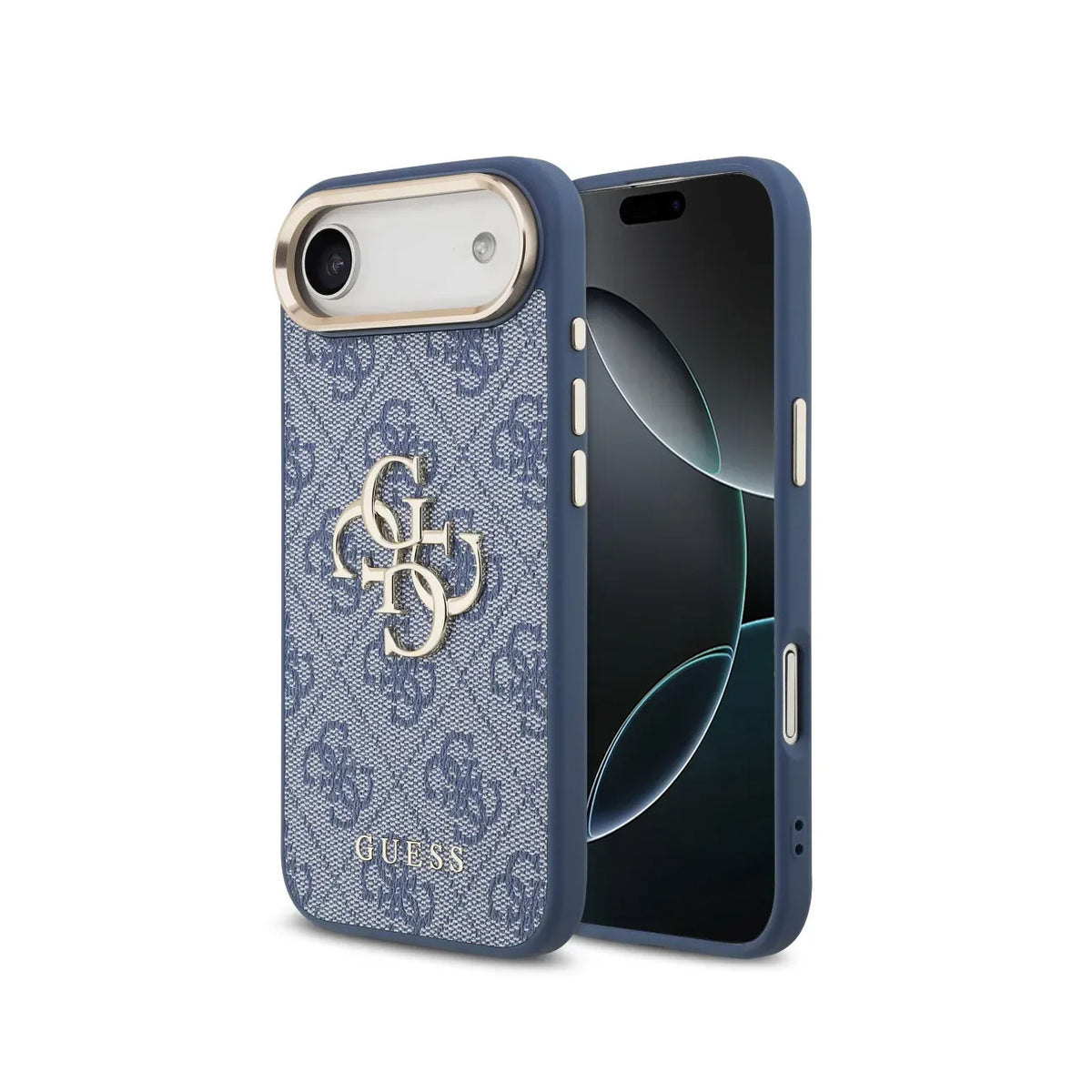 GUESS Funda Logo 4G Dorado para iPhone Air con Protección Anticaídas, Azul