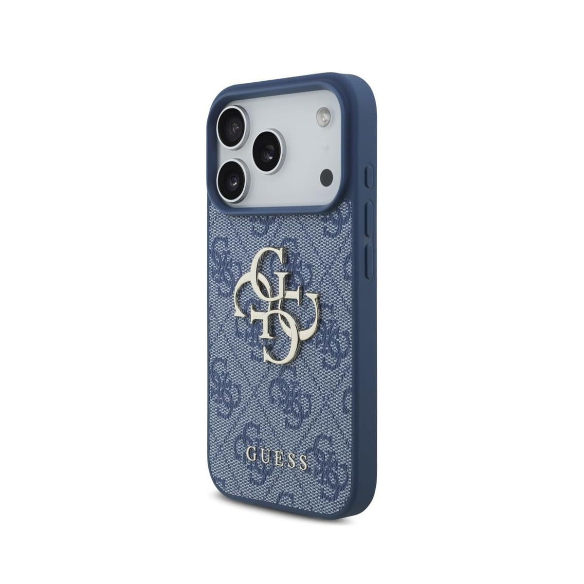 GUESS Funda Logo 4G Dorado para iPhone 17 Pro/18 Pro, Azul