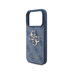 Guess Funda Logo 4G Dorado para iPhone 17 Pro con Protección Anticaídas, Azul