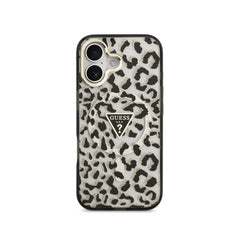 Guess Funda para iPhone 17 – Carcasa PC + TPU con MagSafe, Diseño Leopardo con Brillos Negra, Protección Anticaídas y Ajuste Preciso