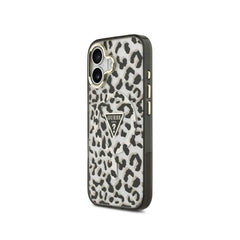 Guess Funda para iPhone 17 – Carcasa PC + TPU con MagSafe, Diseño Leopardo con Brillos Negra, Protección Anticaídas y Ajuste Preciso