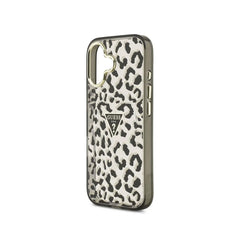 Guess Funda para iPhone 17 – Carcasa PC + TPU con MagSafe, Diseño Leopardo con Brillos Negra, Protección Anticaídas y Ajuste Preciso
