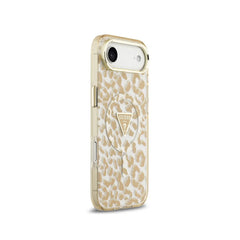 GUESS Funda para iPhone 17 Air – Carcasa PC+TPU con MagSafe Leopardo Marrón con Brillos, Diseño Elegante y Ajuste Preciso