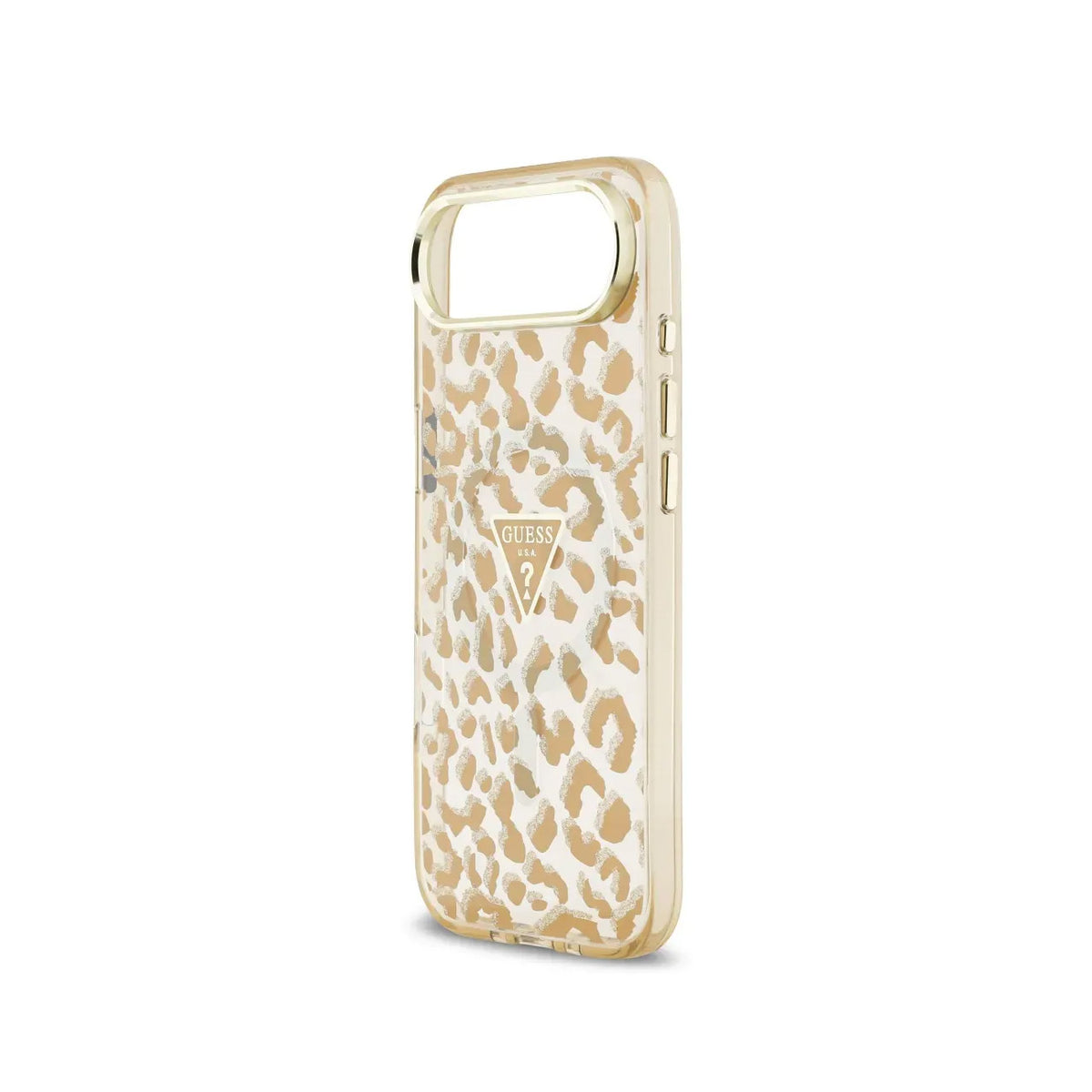 GUESS Funda Leopardo para iPhone Air Compatible con MagSafe y Protección Anticaídas, Marrón con Brillos