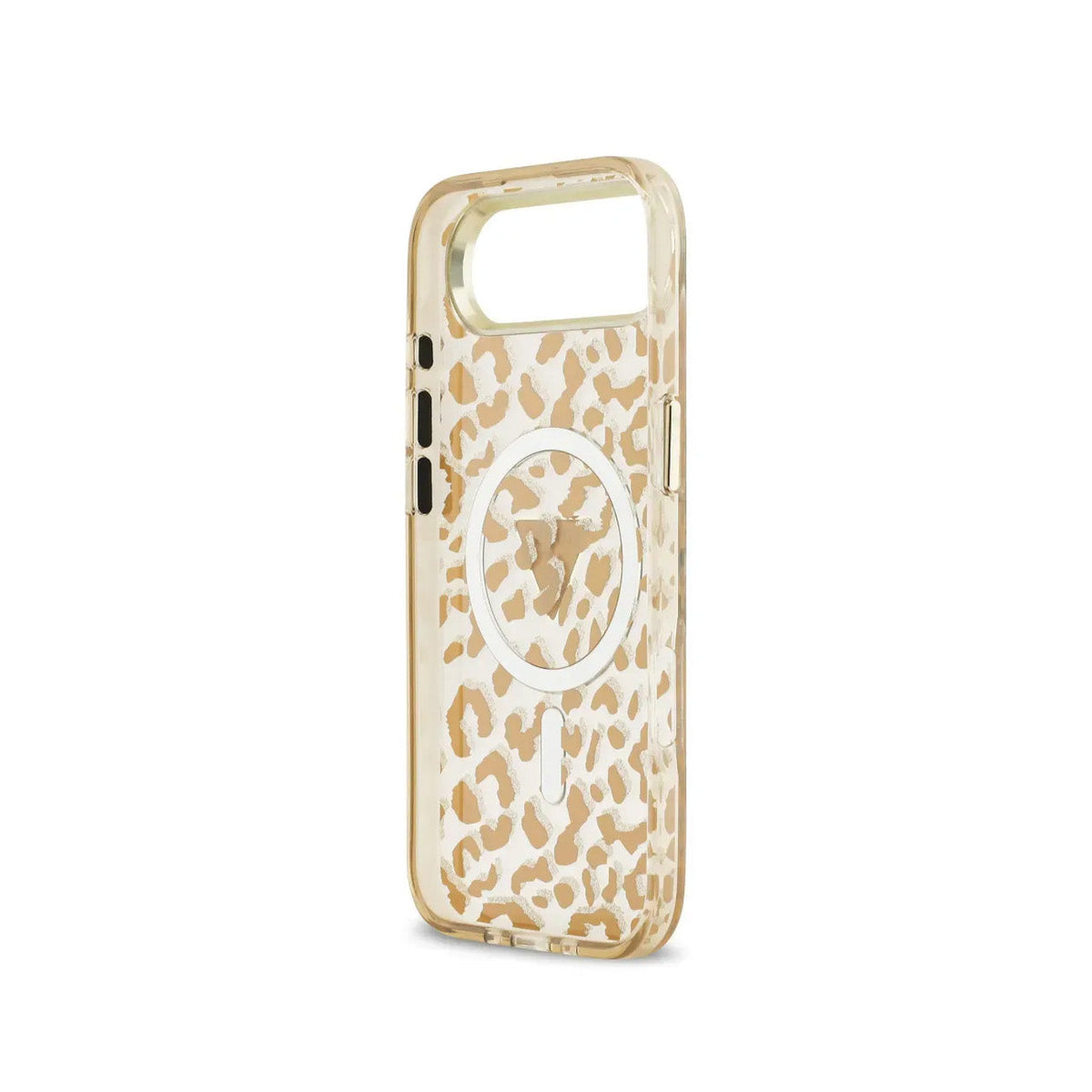 GUESS Funda Leopardo para iPhone Air Compatible con MagSafe y Protección Anticaídas, Marrón con Brillos