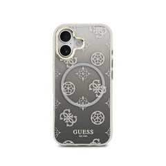 Guess Funda para iPhone 17 – Carcasa PC + TPU con MagSafe, Diseño Peonía con Brillos Negra, Protección Anticaídas y Ajuste Preciso