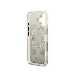 Guess Funda para iPhone 17 – Carcasa PC + TPU con MagSafe, Diseño Peonía con Brillos Negra, Protección Anticaídas y Ajuste Preciso