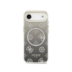 GUESS Funda Peonía para iPhone Air Compatible con MagSafe y Protección Anticaídas, Negra con Brillos