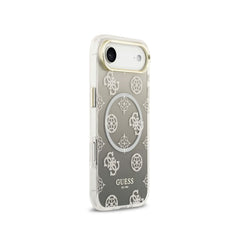 GUESS Funda Peonía para iPhone Air Compatible con MagSafe y Protección Anticaídas, Negra con Brillos