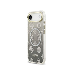 GUESS Funda Peonía para iPhone Air Compatible con MagSafe y Protección Anticaídas, Negra con Brillos