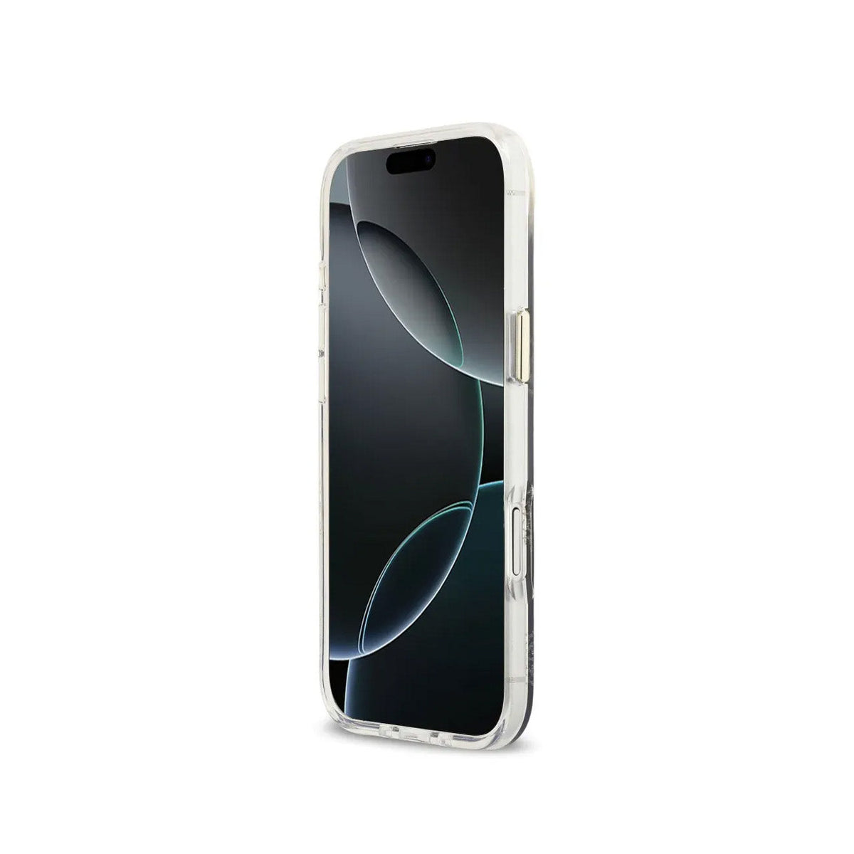 GUESS Funda Peonía para iPhone Air Compatible con MagSafe y Protección Anticaídas, Negra con Brillos