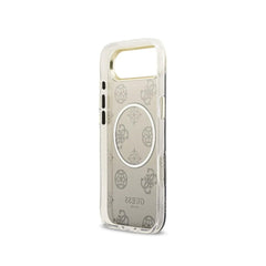 GUESS Funda Peonía para iPhone Air Compatible con MagSafe y Protección Anticaídas, Negra con Brillos