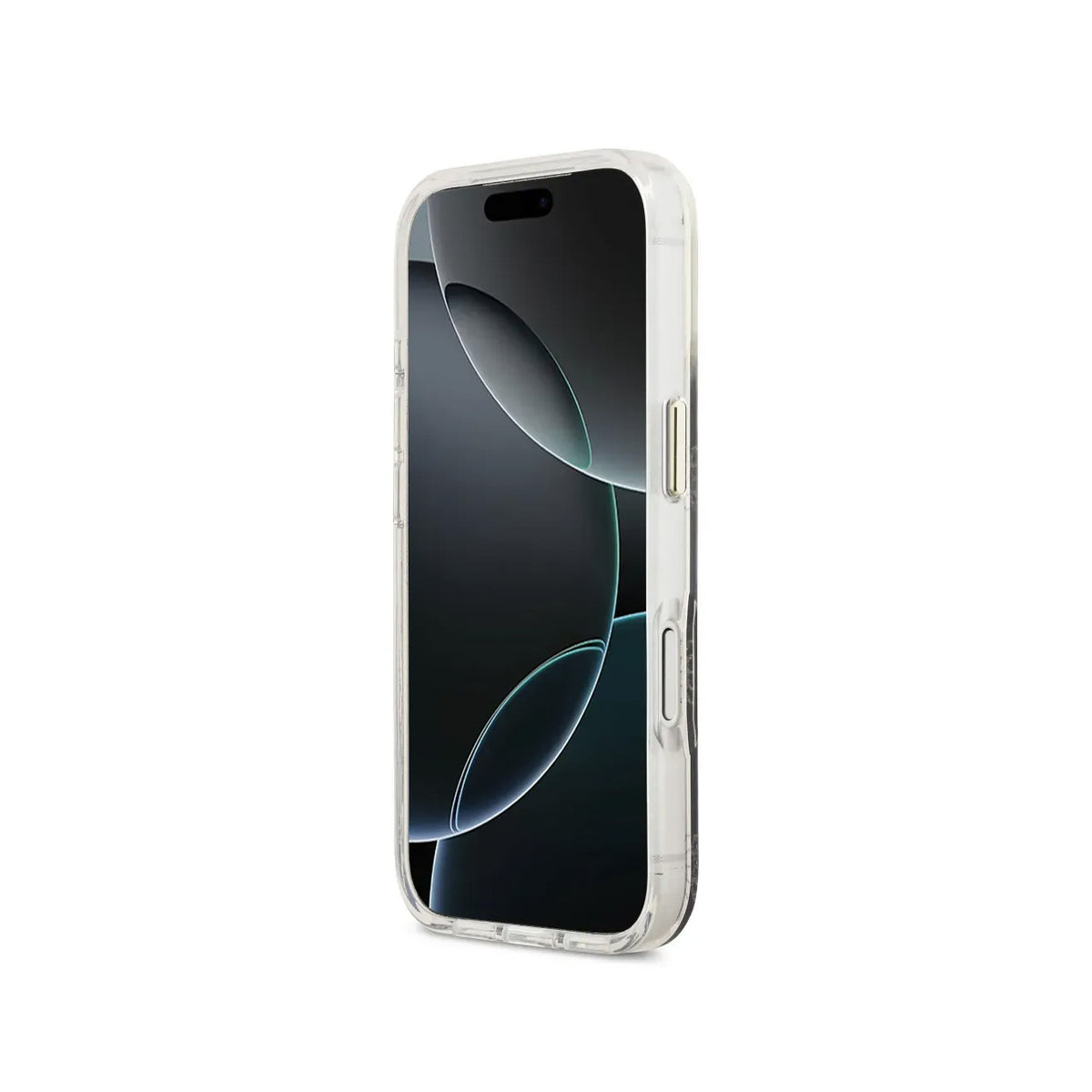 GUESS Funda Peonía para iPhone 17 Pro/18 Pro Compatible con MagSafe, Negra con Brillos