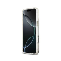 GUESS Funda Peonía para iPhone 17 Pro Max Compatible con MagSafe y Protección Anticaídas, Negra con Brillos