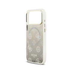 GUESS Funda Peonía para iPhone 17 Pro Max Compatible con MagSafe y Protección Anticaídas, Negra con Brillos