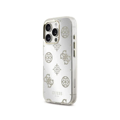 GUESS Funda para iPhone 16 Pro Max – Carcasa de TPU con MagSafe Espejo Peonías con Brillos Dorado, Diseño Elegante y Ajuste Preciso