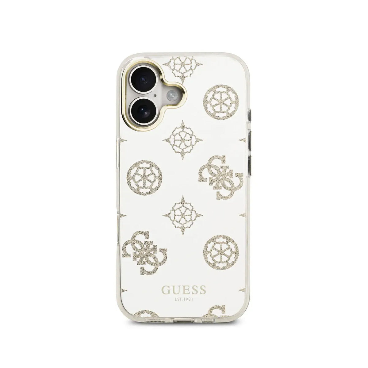 Guess iPhone 17 Case – TPU Case with MagSafe, Peonies Mirror Design with Gold Glitter, Drop Protection and Precise Fit