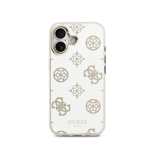 Guess Funda para iPhone 17 – Carcasa TPU con MagSafe, Diseño Espejo Peonías con Brillos Dorados, Protección Anticaídas y Ajuste Preciso