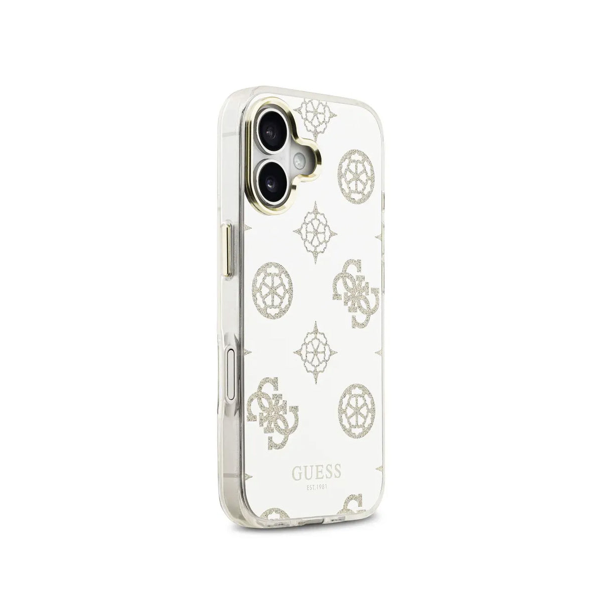 Guess iPhone 17 Case – TPU Case with MagSafe, Peonies Mirror Design with Gold Glitter, Drop Protection and Precise Fit
