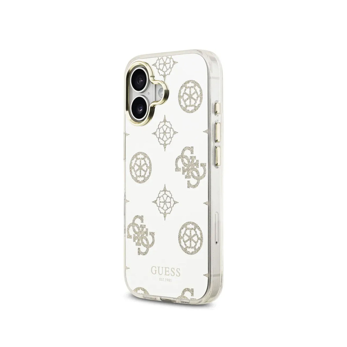 Guess iPhone 17 Case – TPU Case with MagSafe, Peonies Mirror Design with Gold Glitter, Drop Protection and Precise Fit