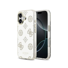 Guess Funda para iPhone 17 – Carcasa TPU con MagSafe, Diseño Espejo Peonías con Brillos Dorados, Protección Anticaídas y Ajuste Preciso