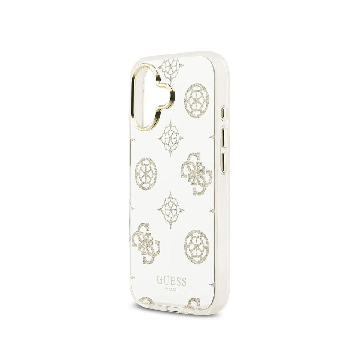 Guess iPhone 17 Case – TPU Case with MagSafe, Peonies Mirror Design with Gold Glitter, Drop Protection and Precise Fit