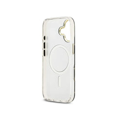 Guess Funda para iPhone 17 – Carcasa TPU con MagSafe, Diseño Espejo Peonías con Brillos Dorados, Protección Anticaídas y Ajuste Preciso