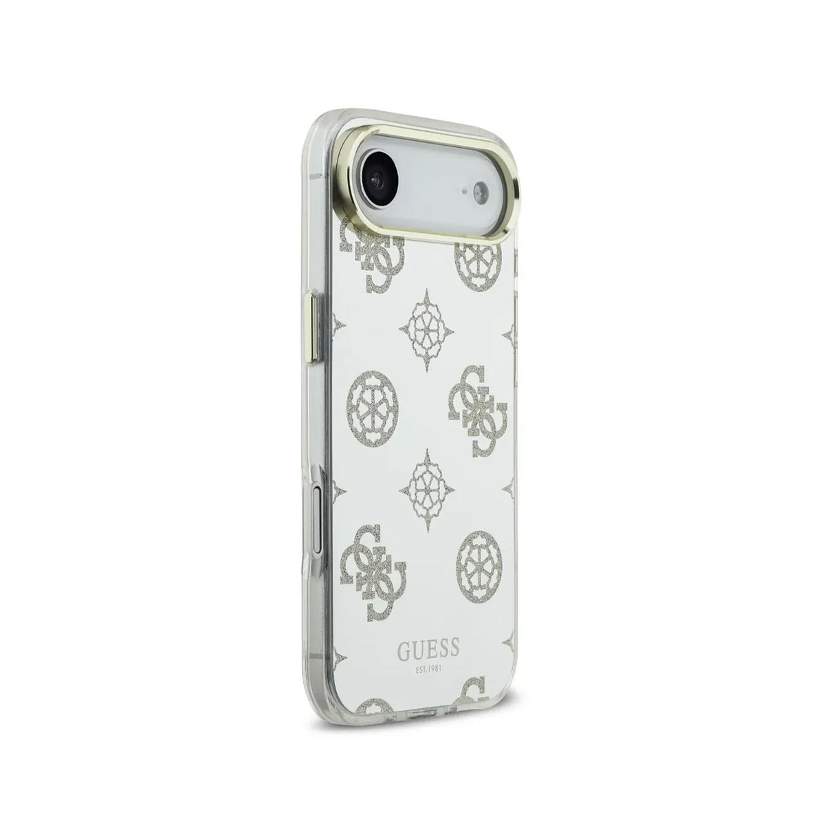 GUESS iPhone 17 Air Case – TPU Case with MagSafe Peonies Mirror with Gold Glitter, Elegant Design and Precise Fit