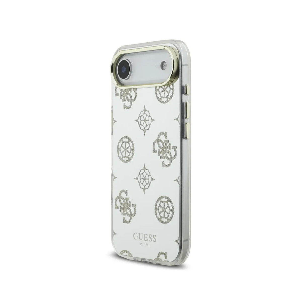 GUESS iPhone 17 Air Case – TPU Case with MagSafe Peonies Mirror with Gold Glitter, Elegant Design and Precise Fit