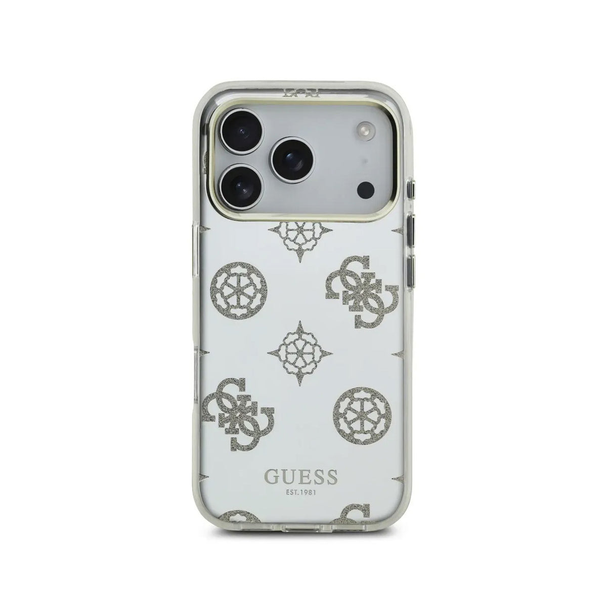Guess Case for iPhone 17 Pro Max - TPU Case with MagSafe, Peony Mirror Design with Gold Glitter, Drop Protection and Precise Fit