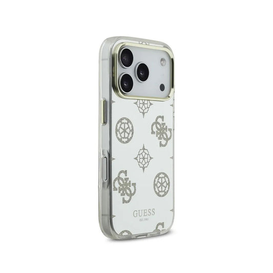 Guess Funda para iPhone 17 Pro – Carcasa TPU con MagSafe, Diseño Espejo Peonías con Brillos Dorados, Protección Anticaídas y Ajuste Preciso