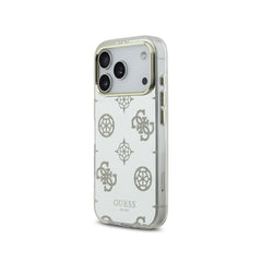 Guess Funda para iPhone 17 Pro – Carcasa TPU con MagSafe, Diseño Espejo Peonías con Brillos Dorados, Protección Anticaídas y Ajuste Preciso