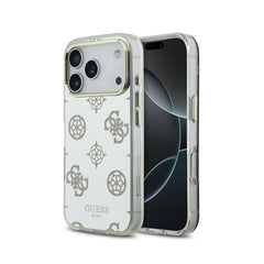 Guess Funda para iPhone 17 Pro Max – Carcasa TPU con MagSafe, Diseño Espejo Peonías con Brillos Dorados, Protección Anticaídas y Ajuste Preciso