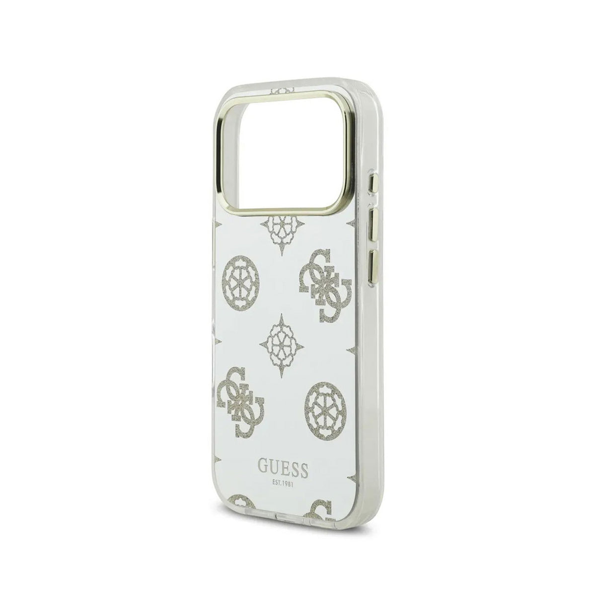 Guess Case for iPhone 17 Pro Max - TPU Case with MagSafe, Peony Mirror Design with Gold Glitter, Drop Protection and Precise Fit